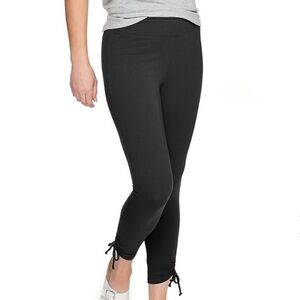 Sonoma black mid rise cinched ankle leggings women’s medium NWT